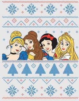 Disney Prinsessen Faces dames kerst t-shirt - Grijs - 3XL