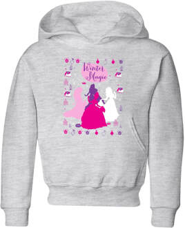 Disney Prinsessen Silhouetten kinder kerst hoodie - Grijs - 134/140 (9-10 jaar) - Grijs - L