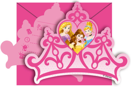Disney Prinsessen Uitnodigingen 6st
