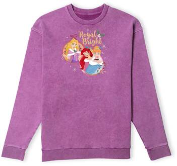 Disney Royal And Bright Christmas Jumper - Purple Acid Wash - M - Purple Acid Wash