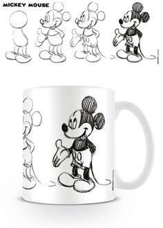Disney Schetsproces Mickey Mouse Mok (Wit/zwart) - One Size