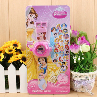 Disney Snow White 20 Figure Children's Cartoon Projection Electronic Watch Snow Princess Boys and Girls Kindergarten Gift