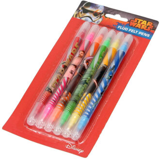 Disney Star Wars fluorescerende stiften, 6 stuks