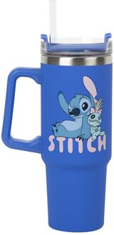 Disney Stitch Blue 900Ml Insulated Cup And Straw
