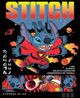 Disney Stitch In Space Unisex T-Shirt - Black - XL Zwart