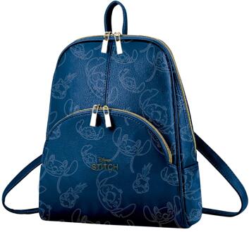 Disney Stitch Pattern Faux Leather Casual Fashion Backpack