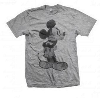 Disney Unisex volwassen Mickey Mouse schets T-shirt (Grijs) - maat M