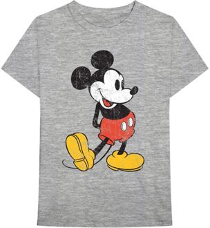 Disney Unisex volwassen Mickey Mouse Vintage Katoenen T-Shirt (Grijs) - S