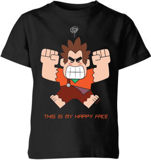 Disney Wreck it Ralph This Is My Happy Face Kids' T-Shirt - Black - 146/152 (11-12 jaar) Zwart - XL