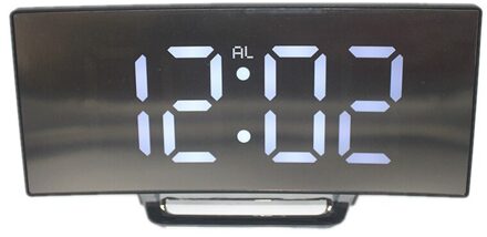 Display Wekker Spiegel Tijd Rustig Thuis Slaapkamer Bureau Elektronische Geruisloze wit