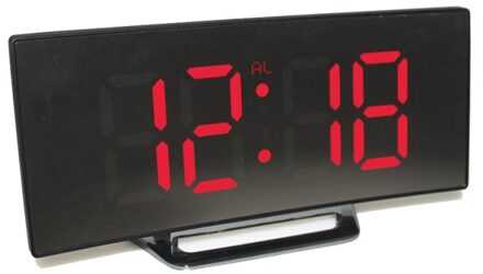 Display Wekker Spiegel Tijd Slaapkamer Decoratie Elektronische Geruisloze rood