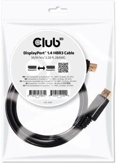 DisplayPort 1.4 HBR3 Cable 1meter Male/Male 8K60Hz