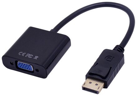 Displayport Display Port Dp Naar Vga Adapter Kabel Man-vrouw Converter Voor Pc Computer Laptop Hdtv Monitor Projector zwart