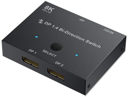 Displayport Schakelaar, 8K Bidirectionele Displayport 1.4 Switch Converter Dp 1X2 Splitter Voor Pc Projectoren Monitoren