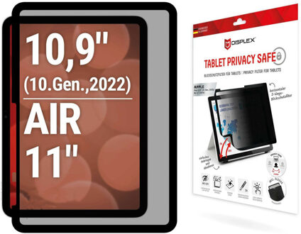 DISPLEX Privacy Screenprotector voor de Apple iPad 11 (2025) 11 inch A16 / iPad 10 (2022) 10.9 inch Transparant