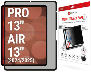 DISPLEX Privacy Screenprotector voor de Apple iPad Pro 13 (2025) M5 / (2024) M4 / Air 13 inch (2025) M3 / (2024) M2 Transparant - 3 inch