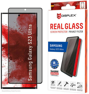 DISPLEX Screenprotector Privacy Glass 3D voor de Samsung Galaxy S23 Ultra Transparant
