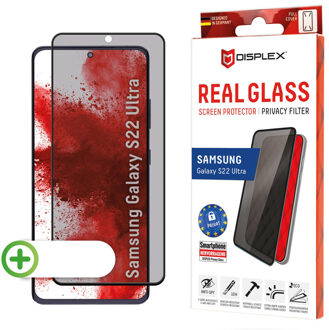 DISPLEX Screenprotector Privacy Glass Full Cover voor de Samsung Galaxy S22 Ultra Transparant
