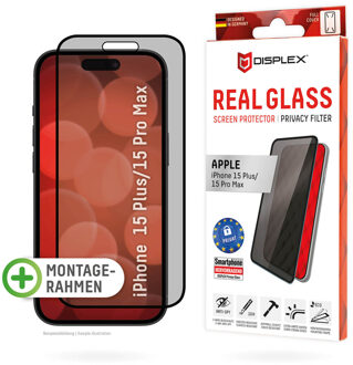 DISPLEX Screenprotector Privacy Glass voor de Apple iPhone 15 Plus / 15 Pro Max / 16 Plus Transparant