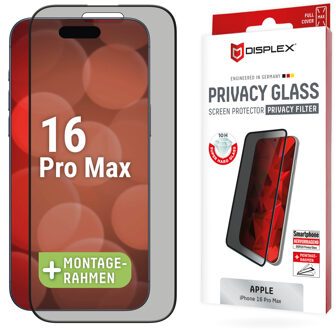 DISPLEX Screenprotector Privacy Glass voor de Apple iPhone 16 Pro Max Transparant