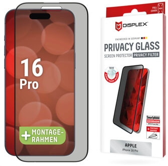DISPLEX Screenprotector Privacy Glass voor de Apple iPhone 16 Pro Transparant