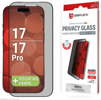 DISPLEX Screenprotector Privacy Glass voor de Apple iPhone 17 / 17 Pro Transparant
