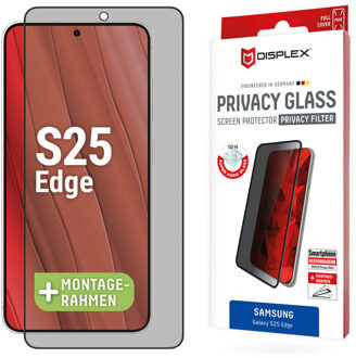 DISPLEX Screenprotector Privacy Glass voor de Samsung Galaxy S25 Edge Transparant