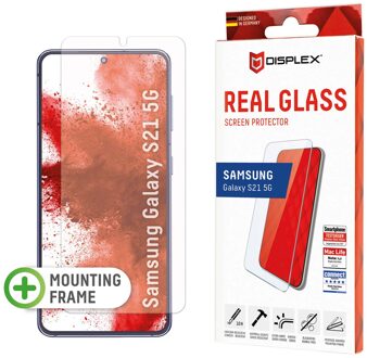 DISPLEX Screenprotector Real Glass Fingerprint Sensor voor de Samsung Galaxy S21 Transparant