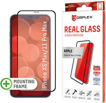 DISPLEX Screenprotector Real Glass Full Cover voor de Apple iPhone 11 Pro Max / Xs Max Transparant
