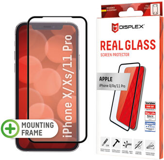 DISPLEX Screenprotector Real Glass Full Cover voor de Apple iPhone 11 Pro / Xs / X Transparant