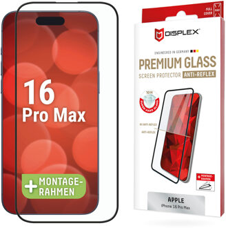 DISPLEX Screenprotector Real Glass Full Cover voor de Apple iPhone 16 Pro Max Transparant