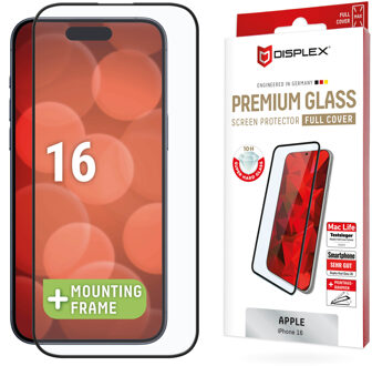 DISPLEX Screenprotector Real Glass Full Cover voor de Apple iPhone 16 Transparant
