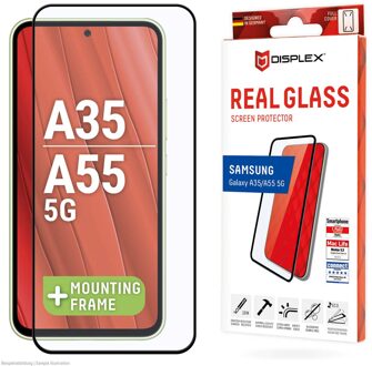 DISPLEX Screenprotector Real Glass Full Cover voor de Samsung Galaxy A35 / A55 Transparant