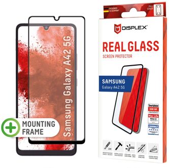 DISPLEX Screenprotector Real Glass Full Cover voor de Samsung Galaxy A42 Transparant