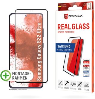 DISPLEX Screenprotector Real Glass Full Cover voor de Samsung Galaxy S22 Ultra Transparant