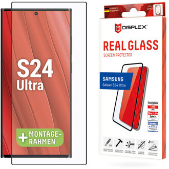 DISPLEX Screenprotector Real Glass Full Cover voor de Samsung Galaxy S24 Ultra Transparant