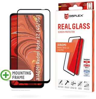 DISPLEX Screenprotector Real Glass Full Cover voor de Xiaomi Redmi Note 12 Transparant