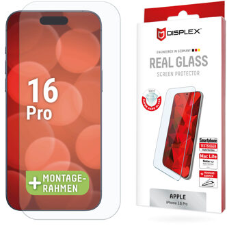 DISPLEX Screenprotector Real Glass voor de Apple iPhone 16 Pro Transparant