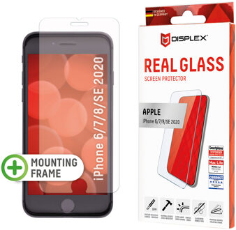 DISPLEX Screenprotector Real Glass voor de Apple iPhone SE (2022 / 2020) / 8 / 7 / 6(s) Transparant