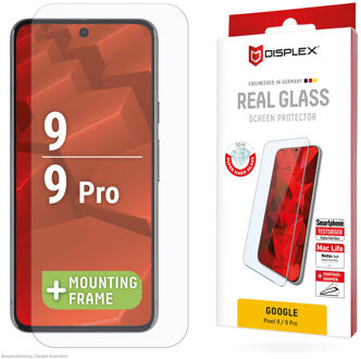 DISPLEX Screenprotector Real Glass voor de Google Pixel 9 / 9 Pro Transparant