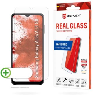 DISPLEX Screenprotector Real Glass voor de Samsung Galaxy A15 (5G/4G) Transparant