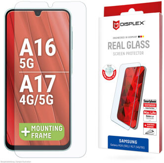 DISPLEX Screenprotector Real Glass voor de Samsung Galaxy A16 (4G/5G) / A17 (5G) Transparant