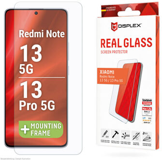 DISPLEX Screenprotector Real Glass voor de Xiaomi Redmi Note 13 (5G) / Redmi Note 13 Pro (5G) Transparant