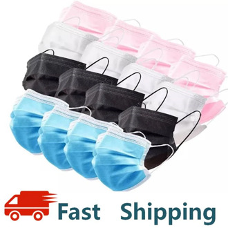 Disposable Face mask Non woven Filter Cloth 3 Layer Safe Masks Disposable Protective Mouth Mask mascarillas 48 Hour Shipping