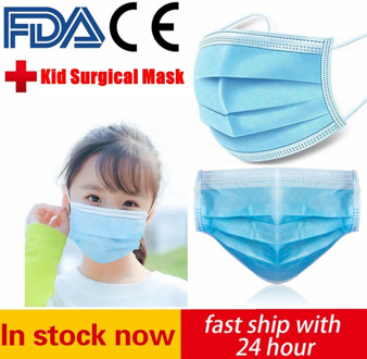 Disposable Kid Surgical Mask 3 Layers Filtration Non-woven Dustproof Facial Protective Cover Anti-Dust FDA CE Child Medical Mask