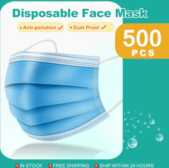 Disposable Masks 3-layer Non-Woven Face Mask Anti Dust Mouth Mask Protection Breathing Soft Protective Mask 10/50/100/200/500pcs