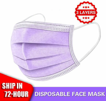 Disposable Mouth Mask Anti Dust 3 Ply Face Mask Fashion Purple Breathable Protective Masks 10-200 PCS Mascarillas de Protection