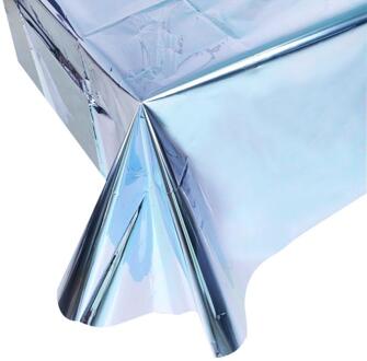 Disposable Tablecloth Christmas Halloween Party Decoration Multi-colors Metallic Foil Plastic Tablecover Rose Gold Plastic Table blauw