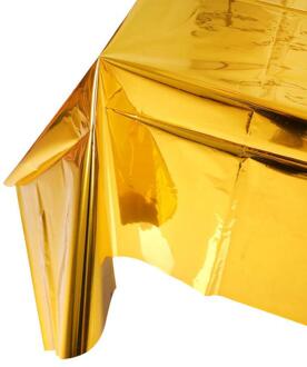 Disposable Tablecloth Christmas Halloween Party Decoration Multi-colors Metallic Foil Plastic Tablecover Rose Gold Plastic Table goud