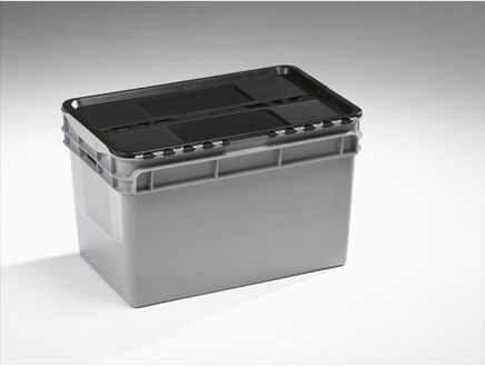 Distributiebak 600x400x374 Mm, 60 L. Grijs Met Scharnierdeksel